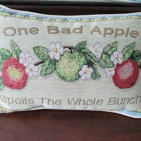 "One Bad Apple Spoils the Whole Bunch" decorative pillow - Picture 1 of 4